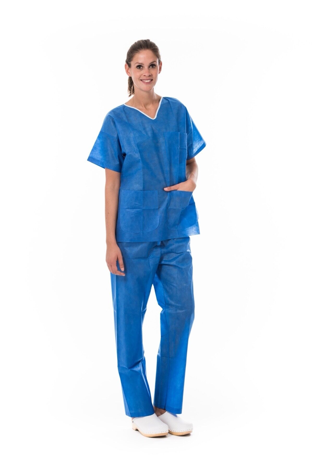 Blue single-use scrub suit