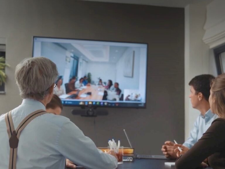 Team in a video meeting